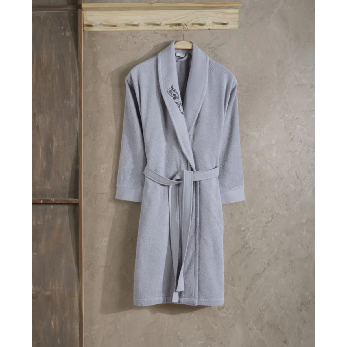 Manamo Elain Bathrobe Cotton Grey L/XL