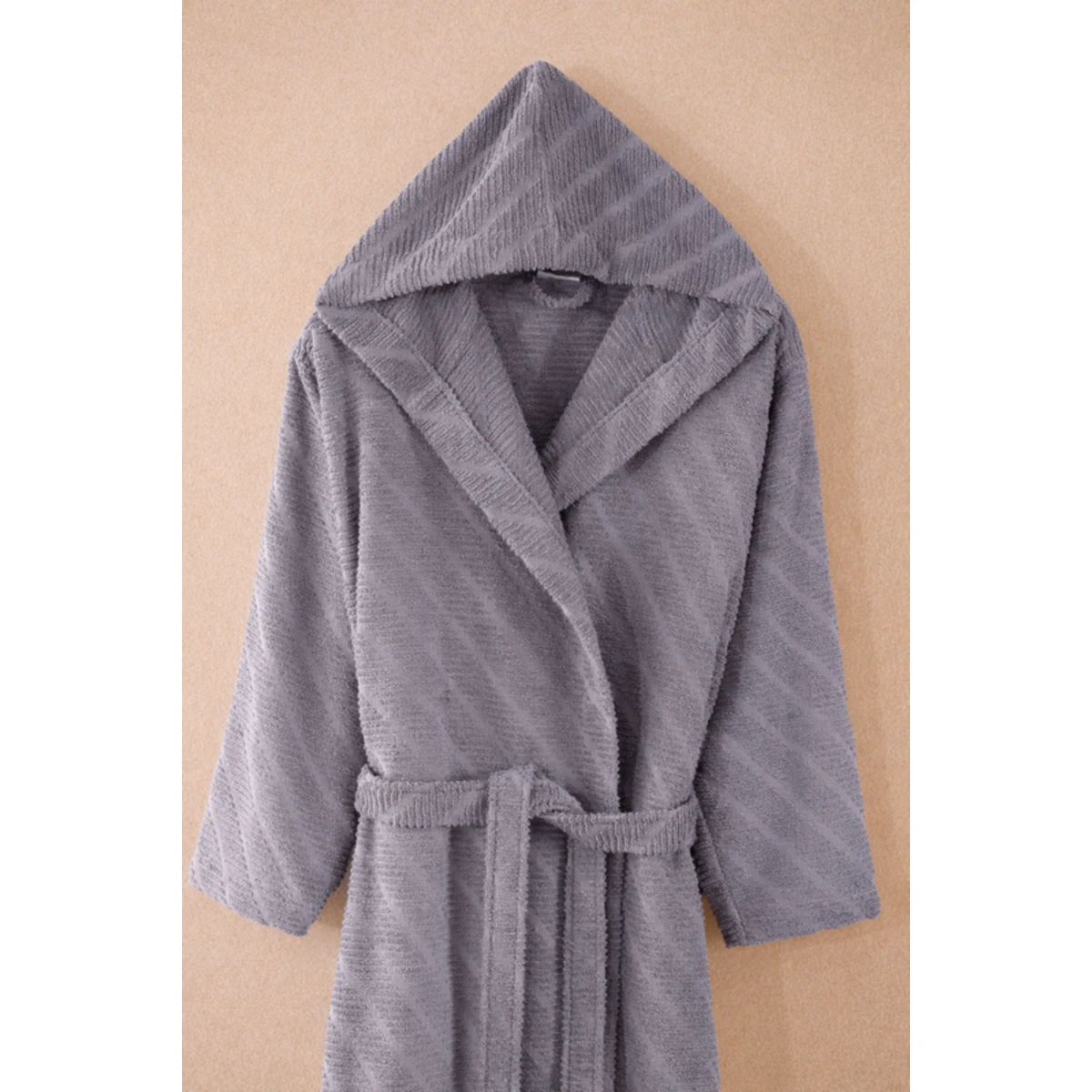 Manamo Dolce Bathrobe Cotton Plum Jaqcuard Hooded 2XL/3XL