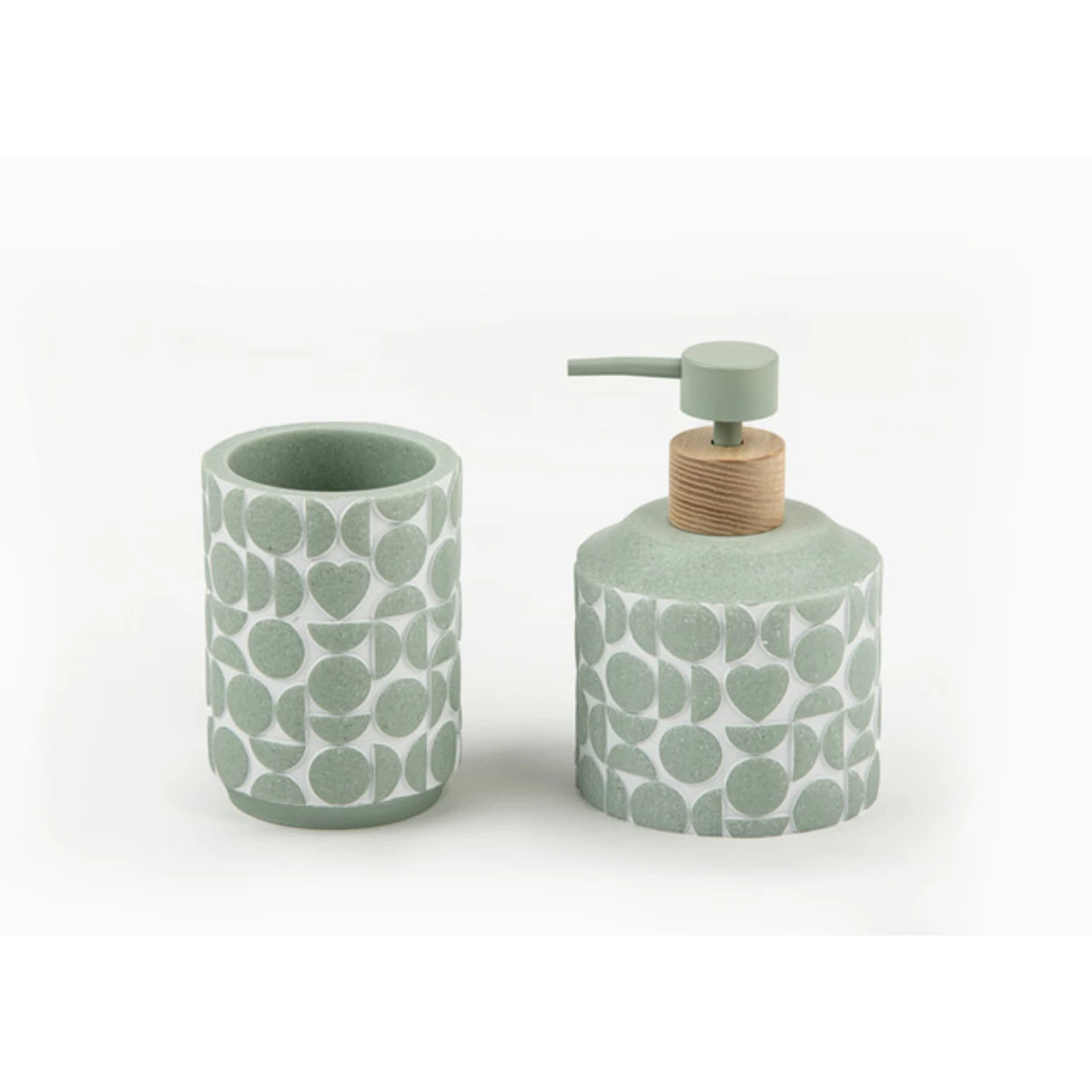 Manamo Linyi Toothpaste Dispenser Polyresin Cameo Green  7.9x7.9x10.9 cm