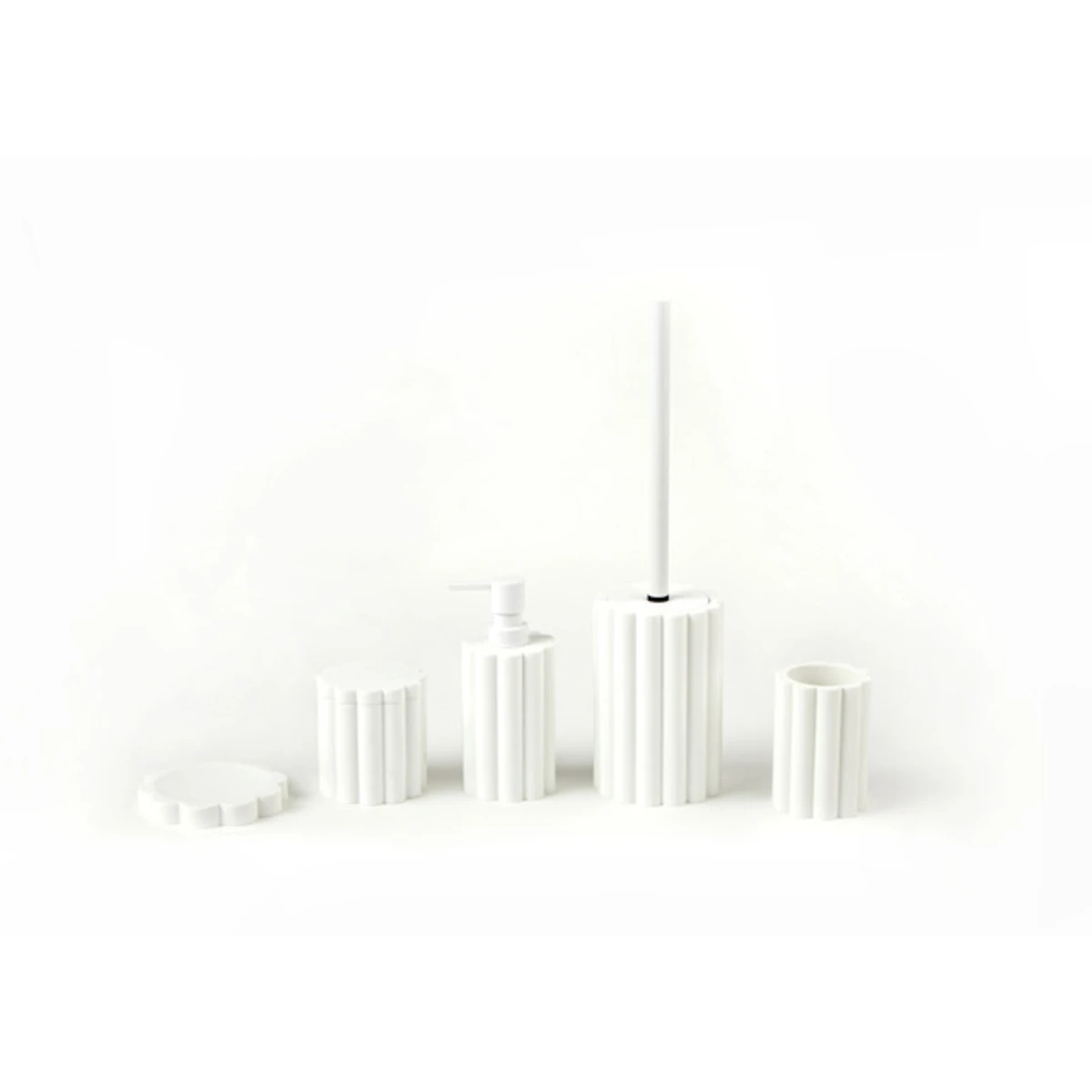 Manamo Tria Toothpaste Dispenser Polyresin Ecru  7.5x7.5x11 cm