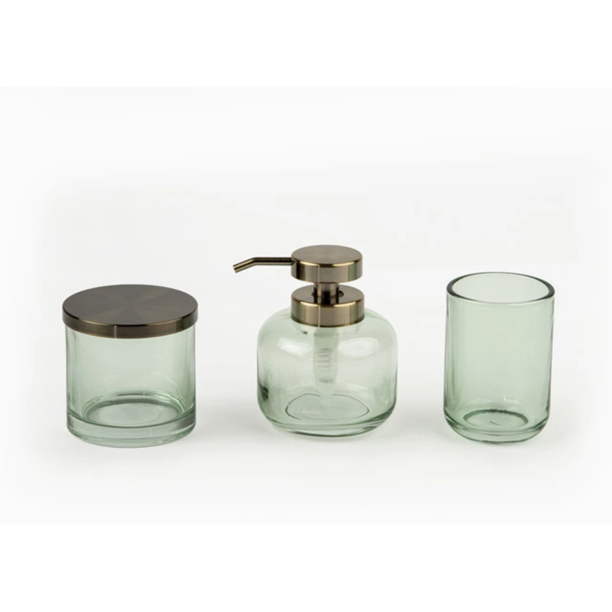 Manamo Sima Toothpaste Dispenser Glass Green  7.6x7.6x10.7 cm