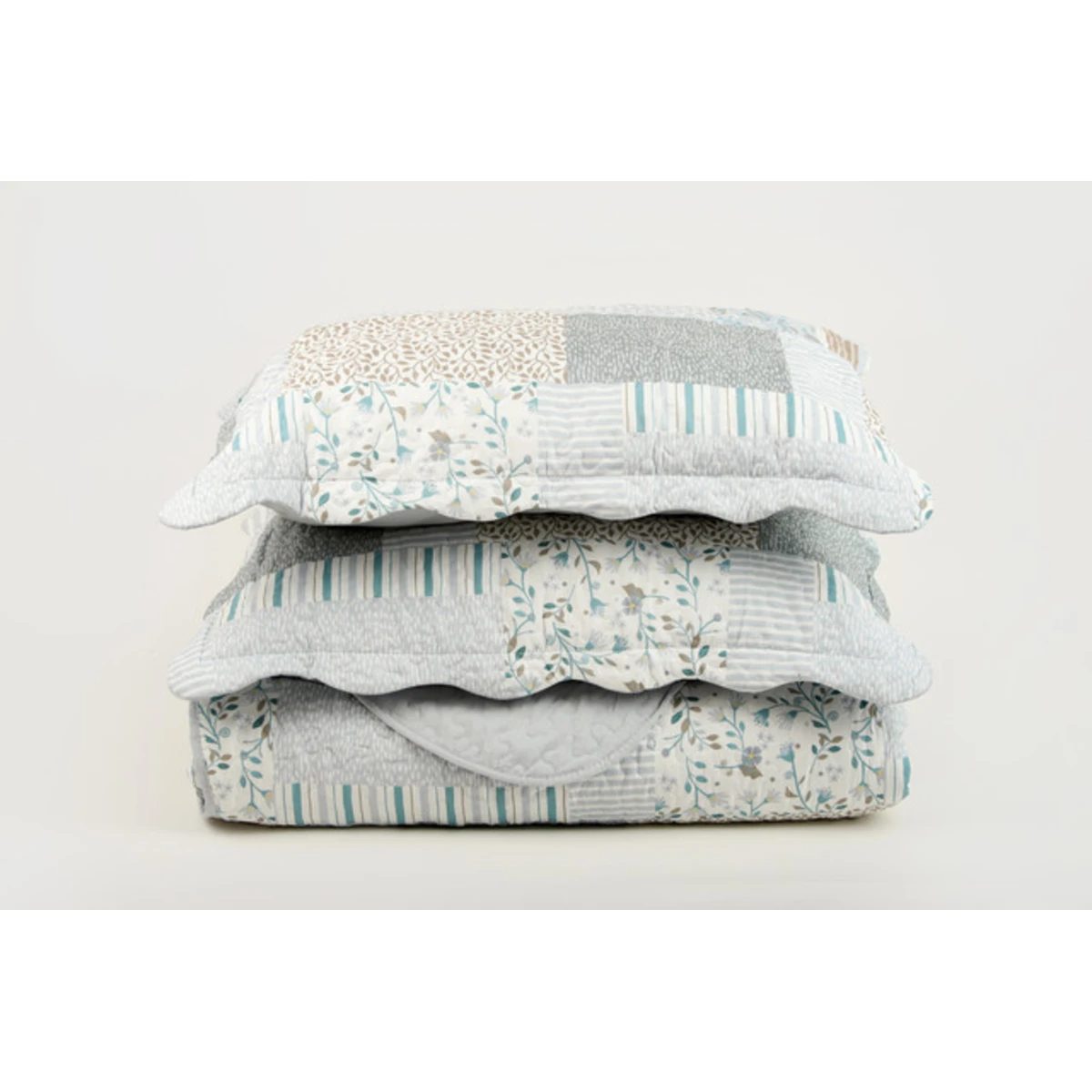 Manamo Mandy Bed Cover  Blue/Beige Double 240x250+50x70 cm (2pc)