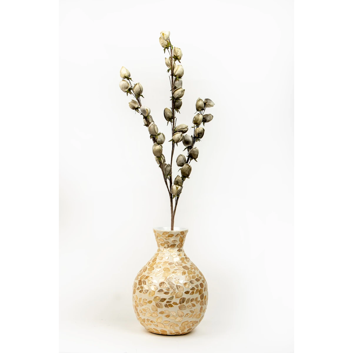 Manamo Rose Bud Artificial Flower  Grey  118 cm