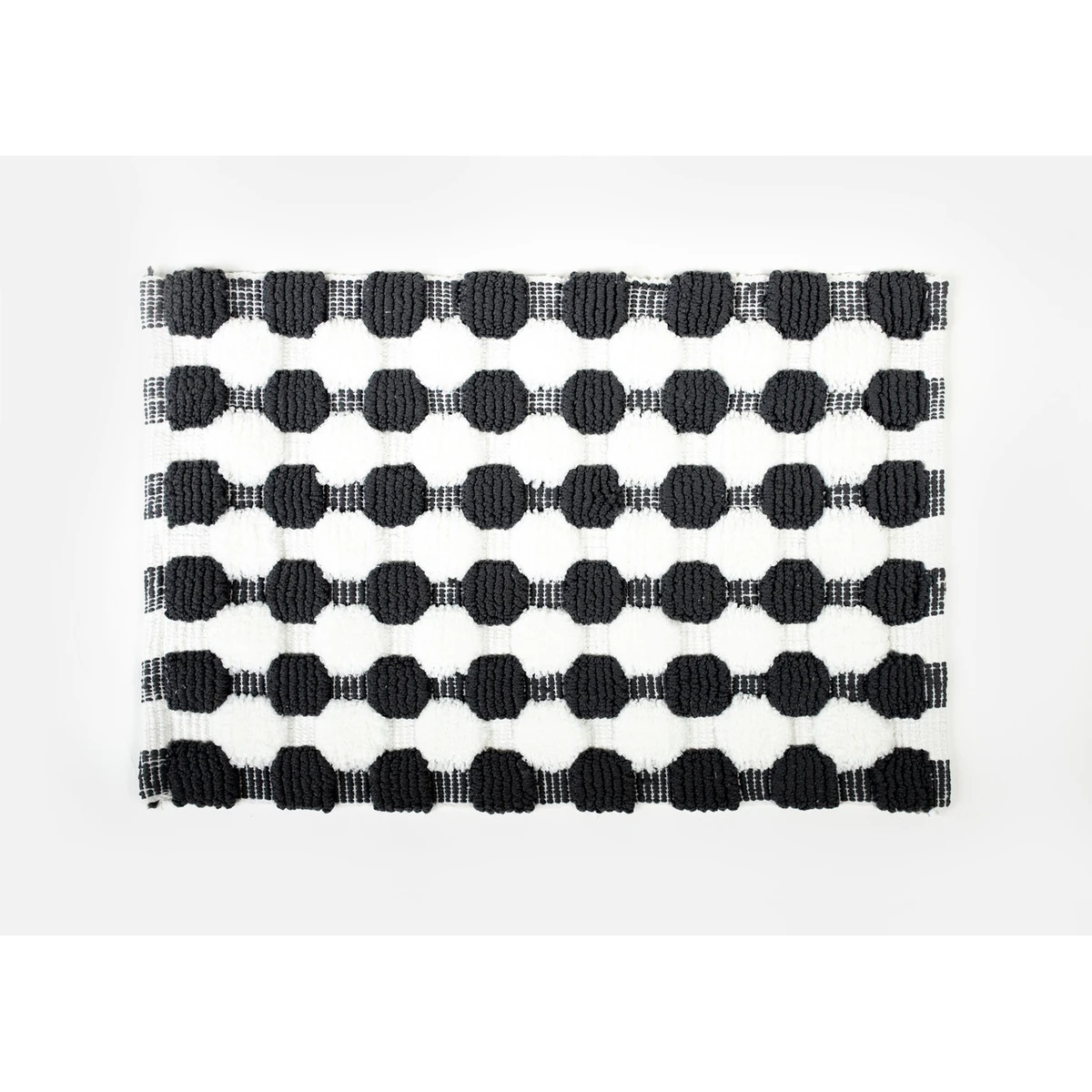Manamo Big Square Bath Mat Micro-chenille Black Hand-woven40x60 cm