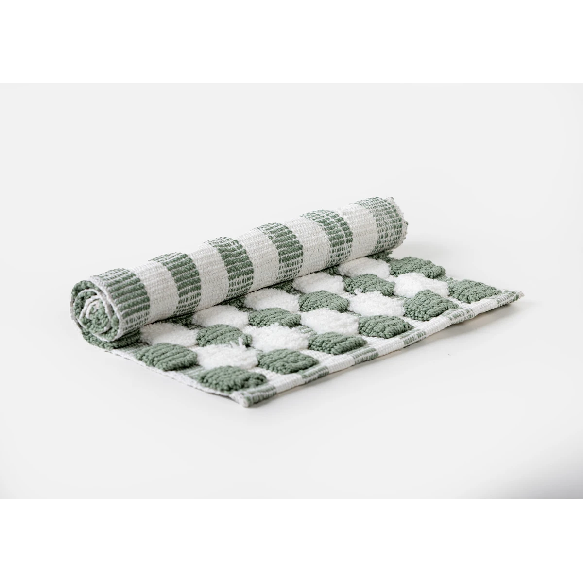 Manamo Big Square Bath Mat Micro-chenille Green Hand-woven40x60 cm