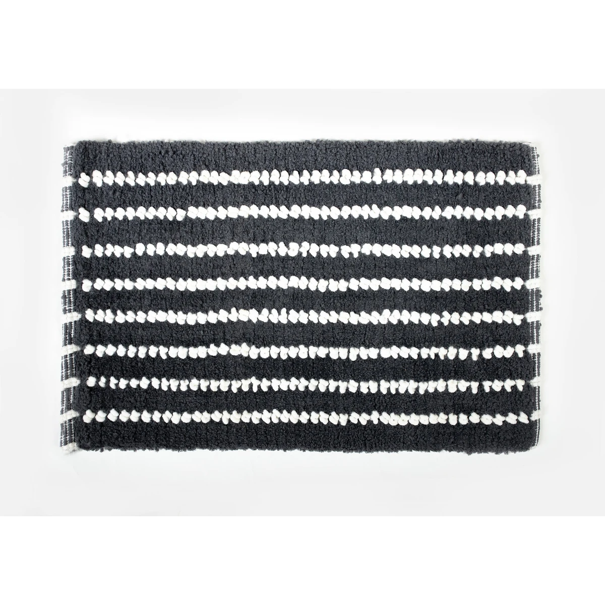 Manamo Dots Bath Mat Micro-chenille Black Hand-woven40x60 cm