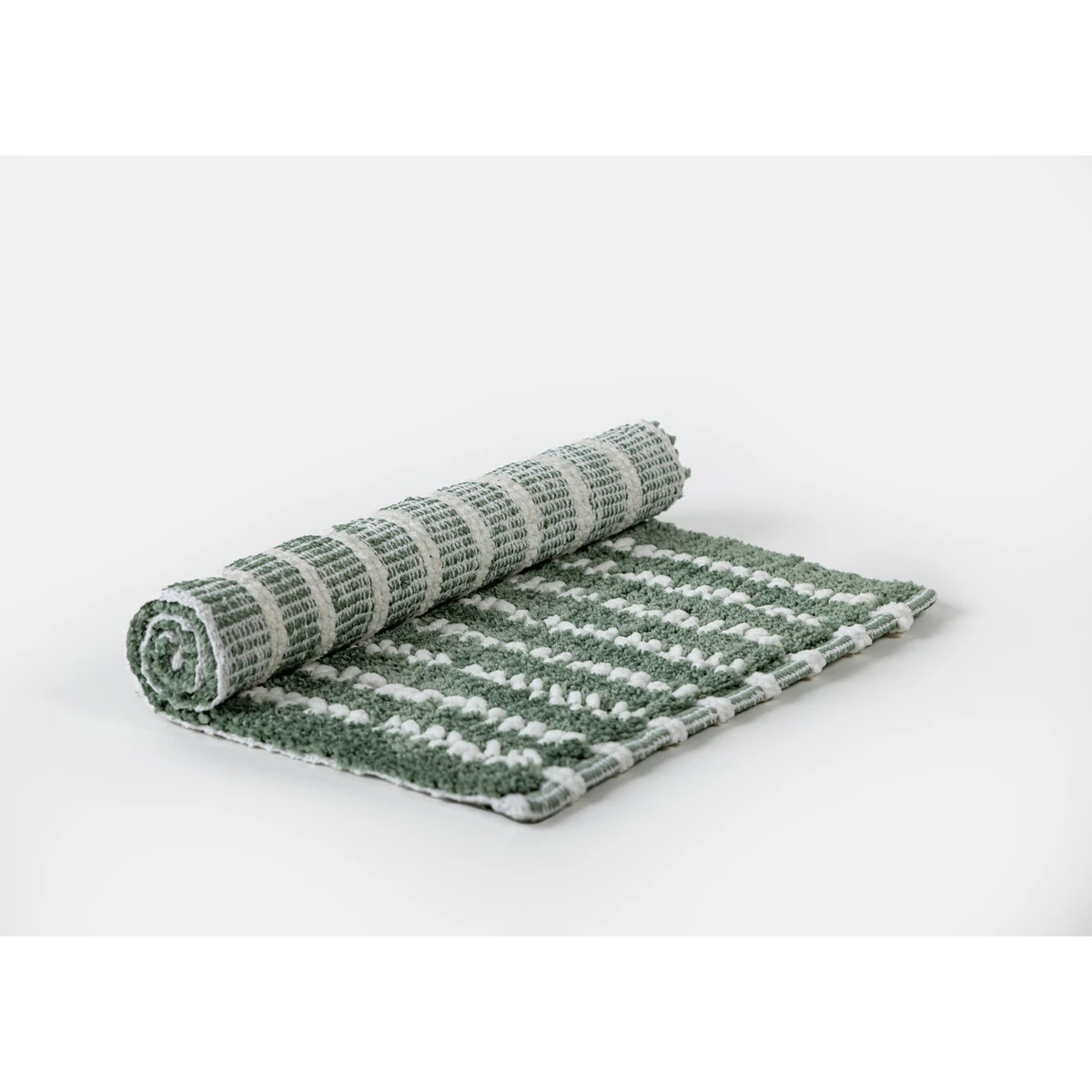 Manamo Dots Bath Mat Micro-chenille Green Hand-woven40x60 cm