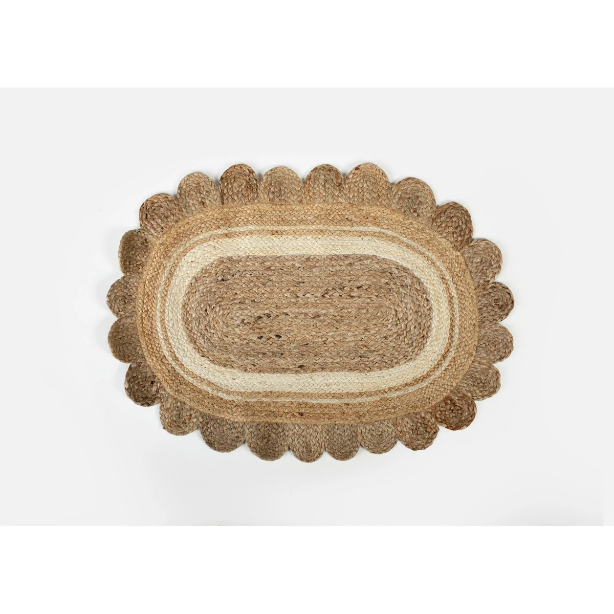 Manamo Fina Carpet Jute Oval Natural/White 60x90 cm