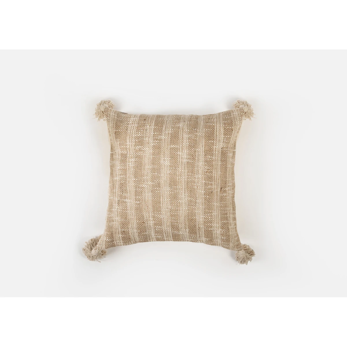 Manamo Horizontal Decorative Pillow Case Jute Tassel Natural 45x45 cm