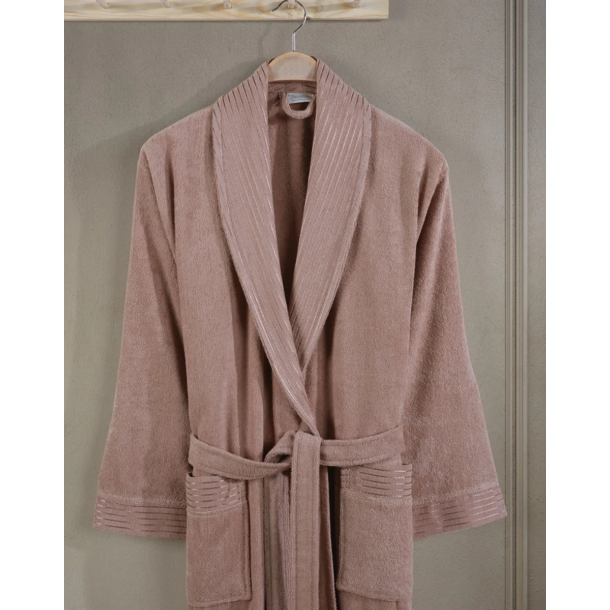 Manamo Jess Shawl Collar Bathrobe Cotton Blush L/XL