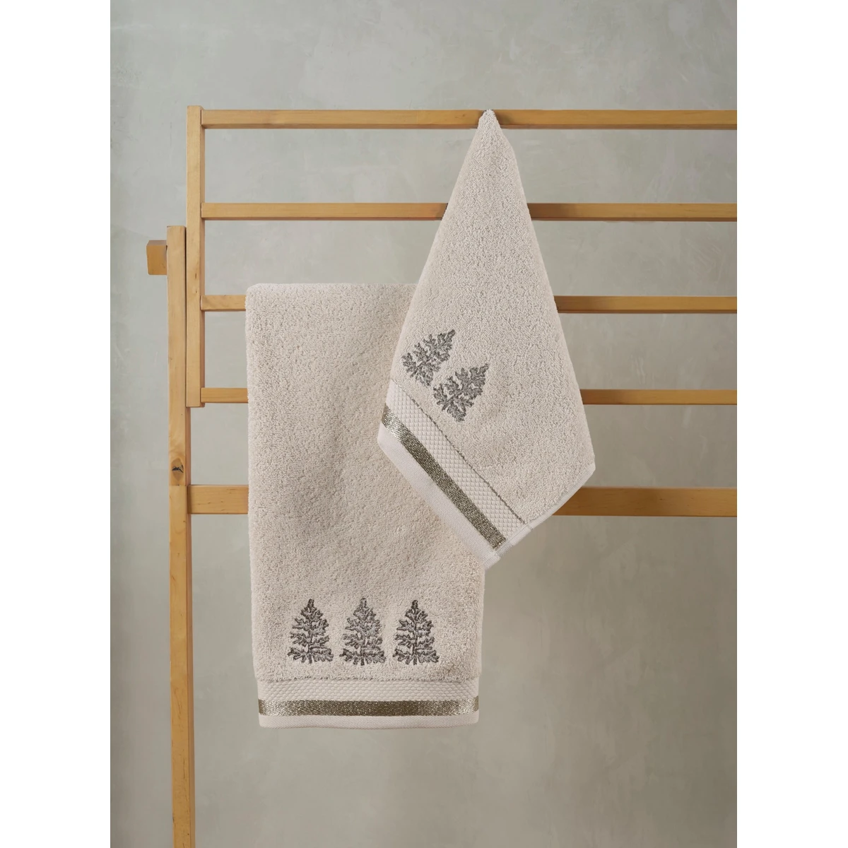Manamo Trees Christmas Face Towel Cotton Linen  50x70 სმ