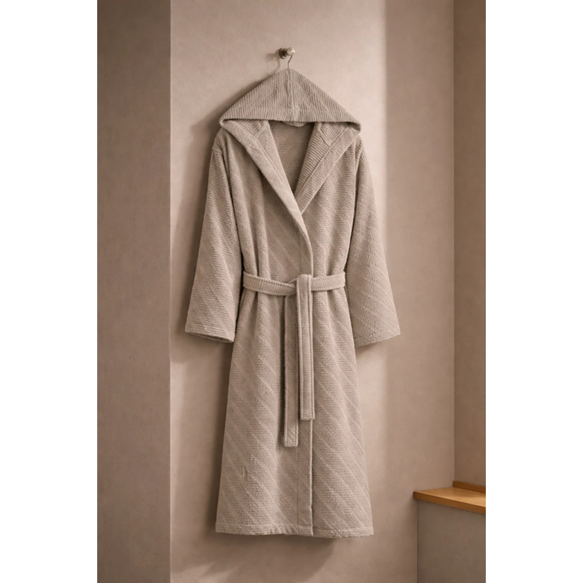 Manamo Dolce Bathrobe Cotton Vizon Jaqcuard Hooded 2XL/3XL