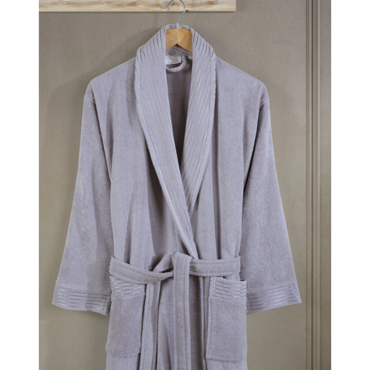 Manamo Jess Shawl Collar Bathrobe Cotton Gray L/XL