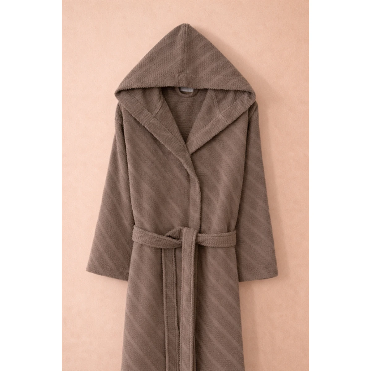 Manamo Dolce Bathrobe Cotton Mocha Jaqcuard Hooded S/M
