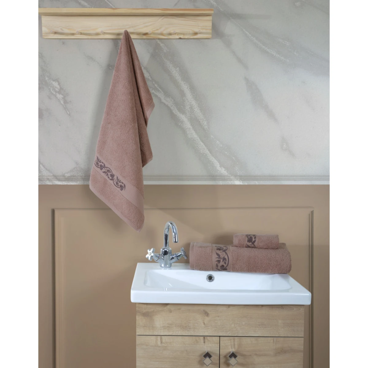 Manamo Elain Face Towel Cotton Blush 50x85 cm