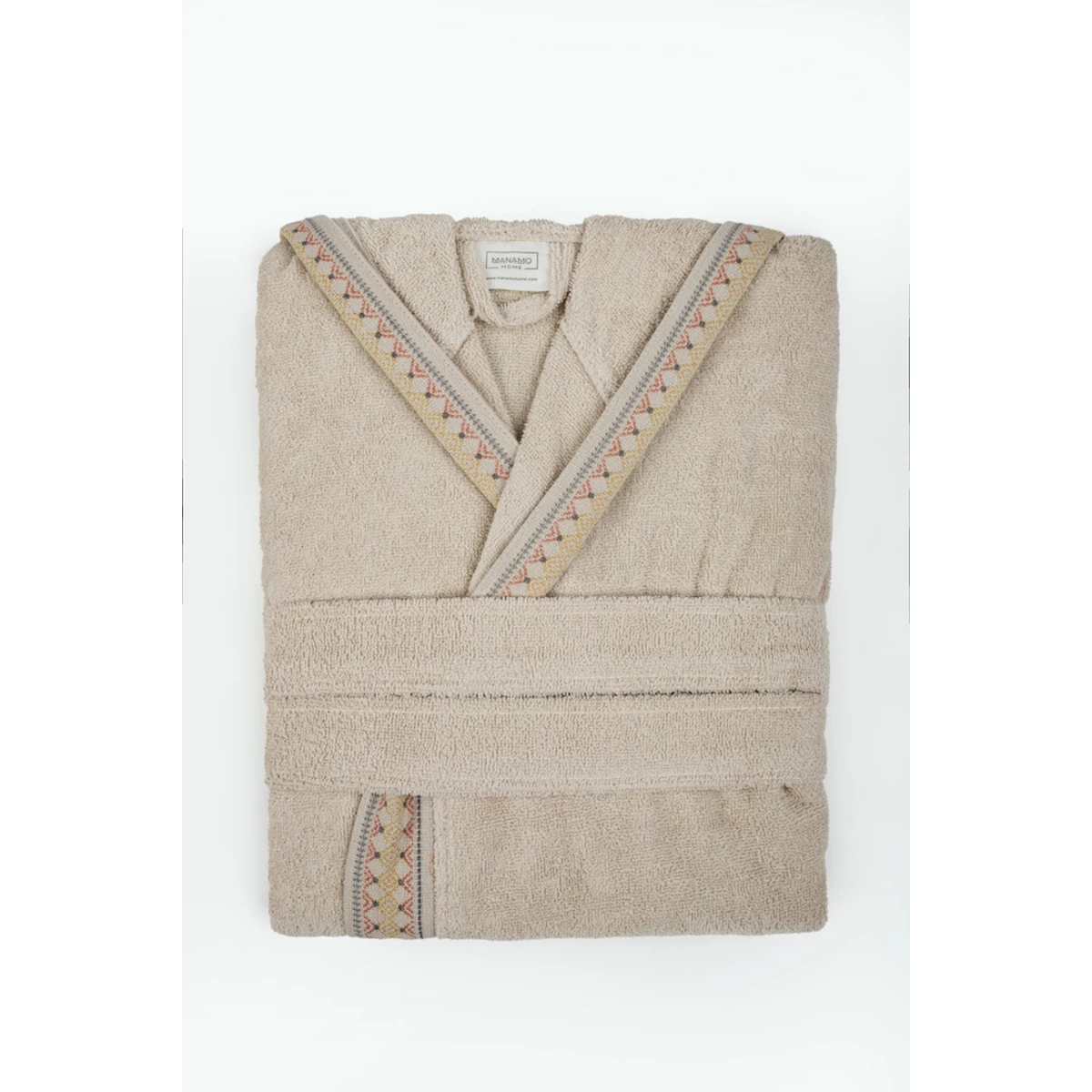 Manamo Linyi Bathrobe Cotton Linen Jacquard Hooded L/XL