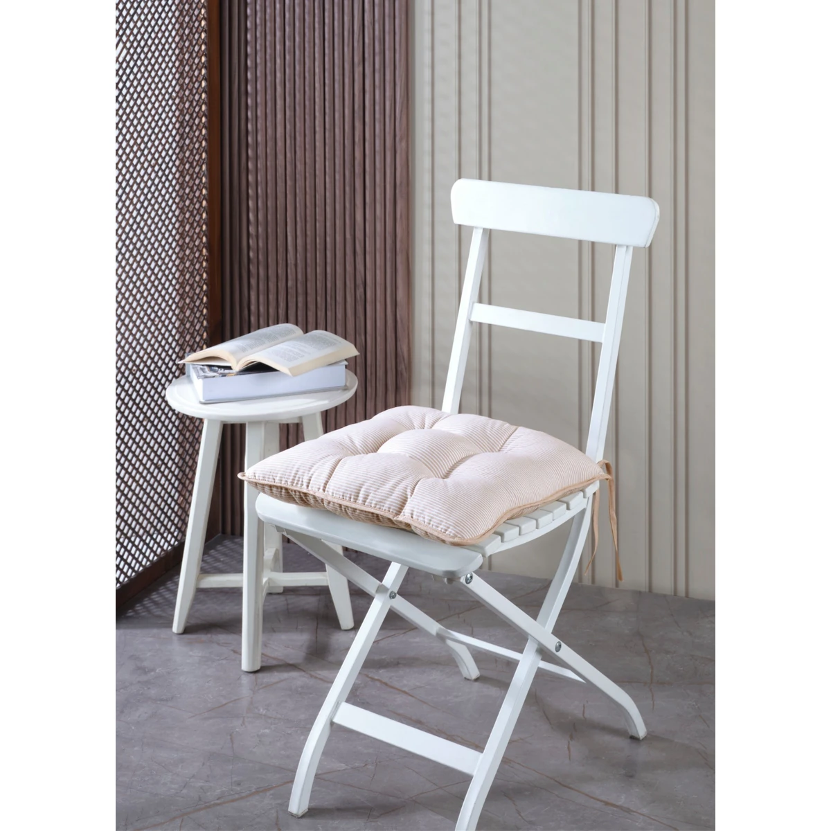 Manamo Amy Chair Pad Polyester Beige 43x43x3 cm
