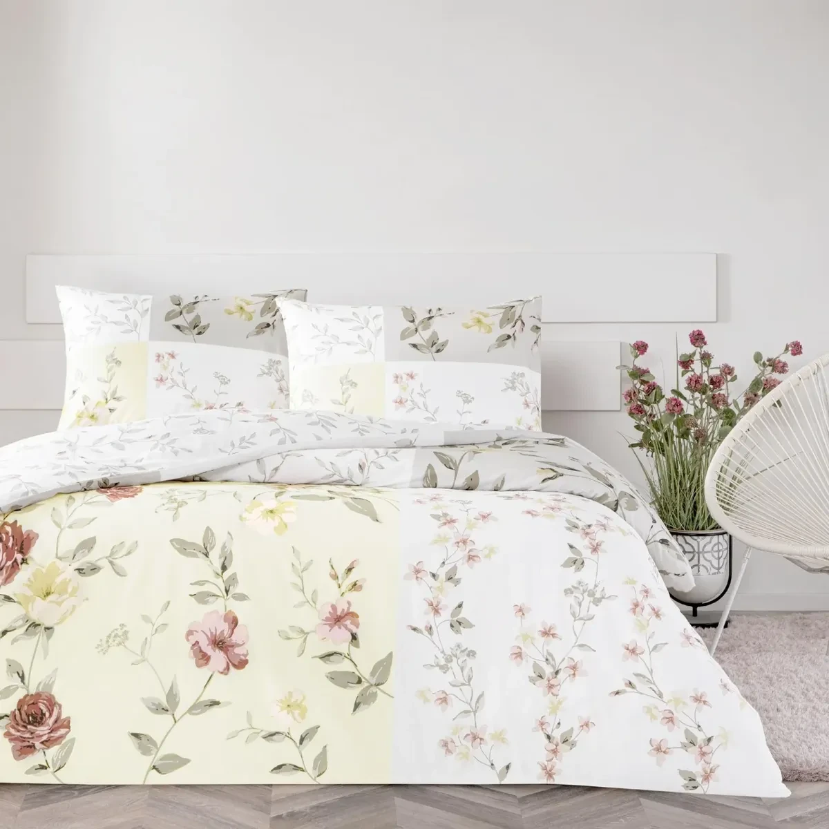 TAC Sandra Ranforce Bed Linen Set Single 160x220+180x260+50x70 cm