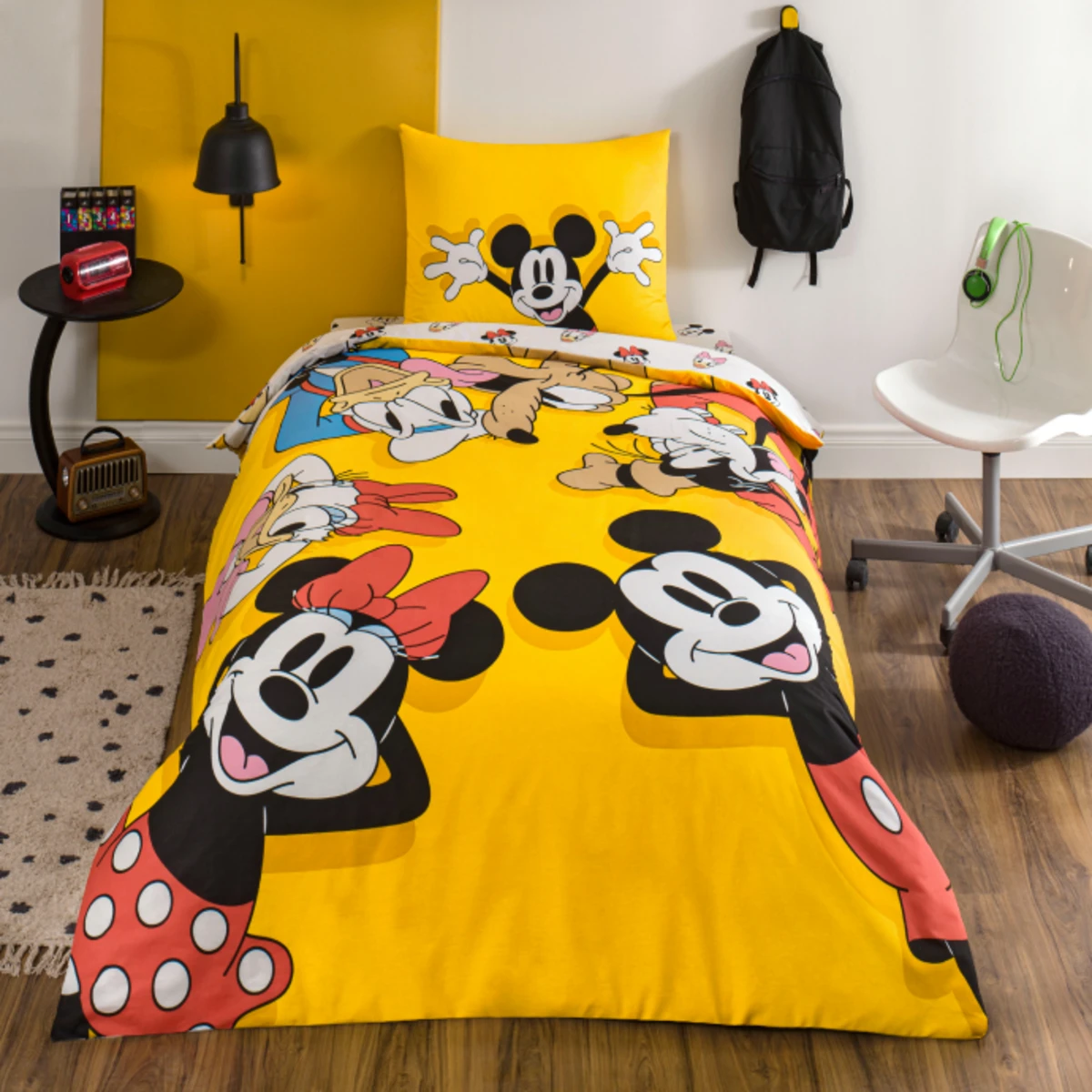 TAC Cotton Disney Mickey & Friends Bed Linen Set Single Size 160x220+100x200+50x70 (1 pc) 
