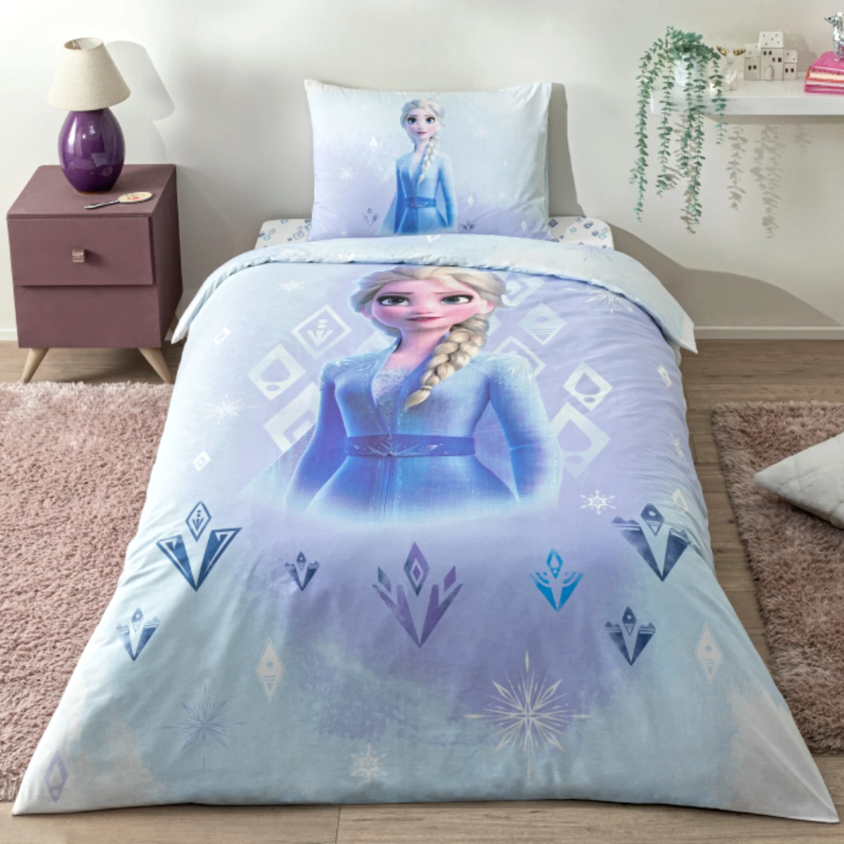 TAC Cotton Disney Frozen Diamond Bed Linen Set Single Size 160x220+100x200+50x70 (1 pc) 