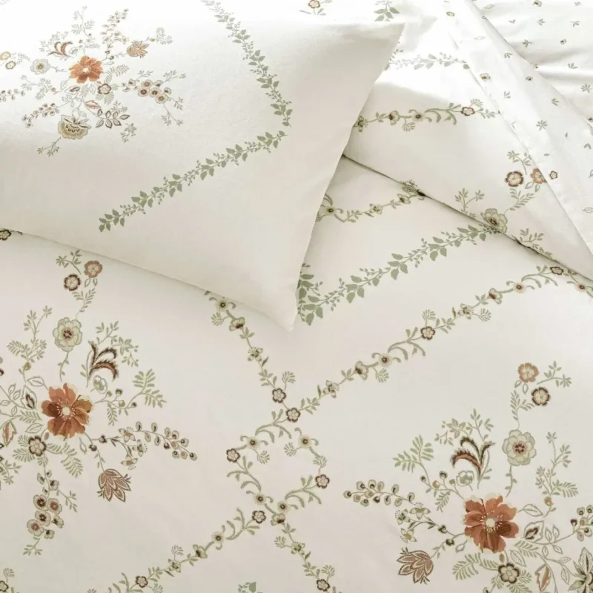 TAC Elira Bed Linen Set Cotton White Double 200x220+240x260+50x70(2pc)cm