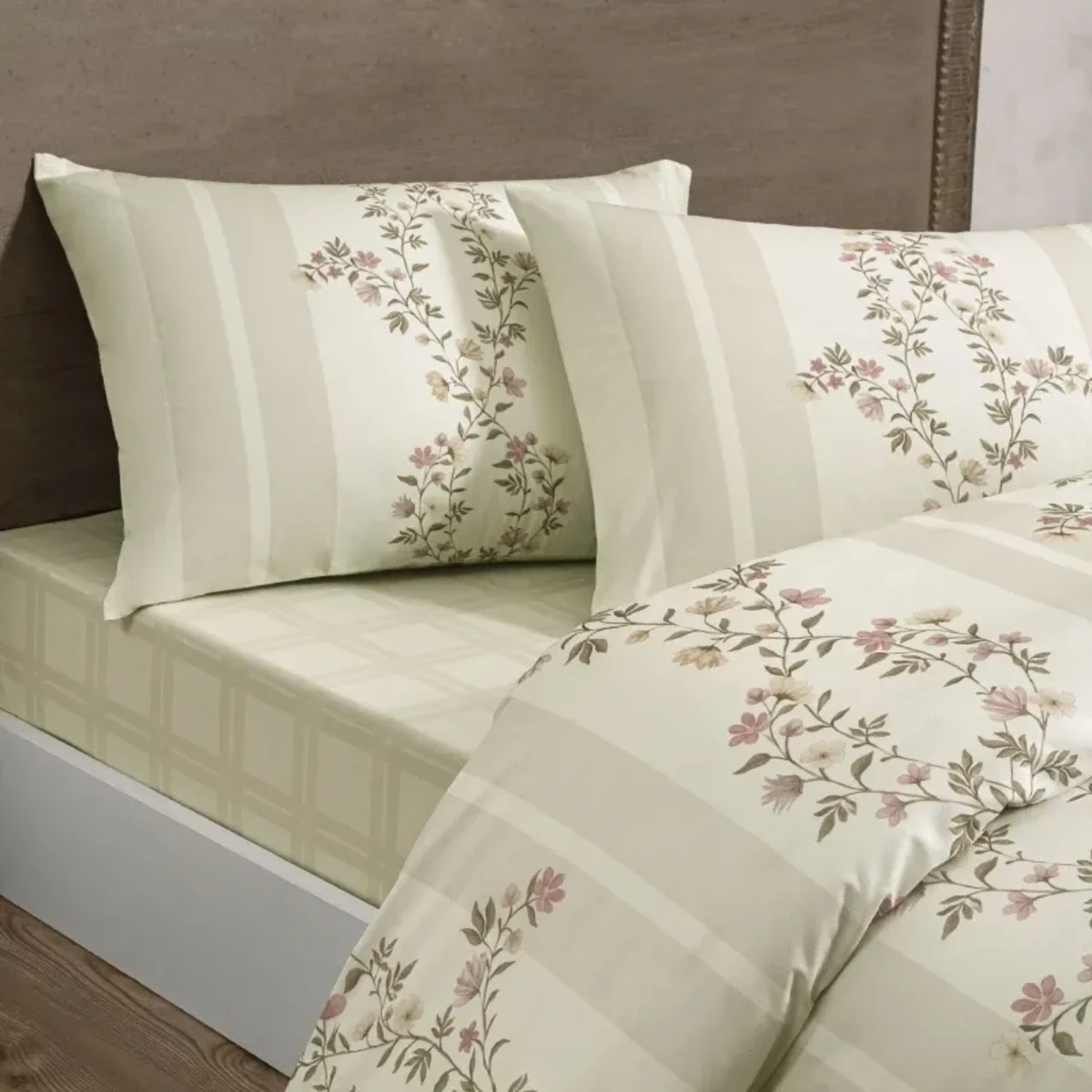 TAC Mirelune Bed Linen Set Cotton Beige Single 160x220+180x260+50x70 cm
