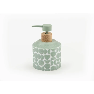 Manamo Linyi Liquid Soap Dispenser Polyresin Cameo Green  9.6x9.6x13.9 cm