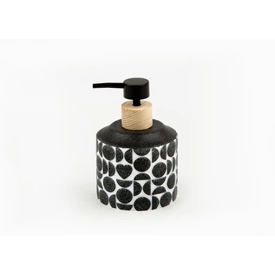 Manamo Linyi Liquid Soap Dispenser  Polyresin Black  9.6x9.6x13.9 cm