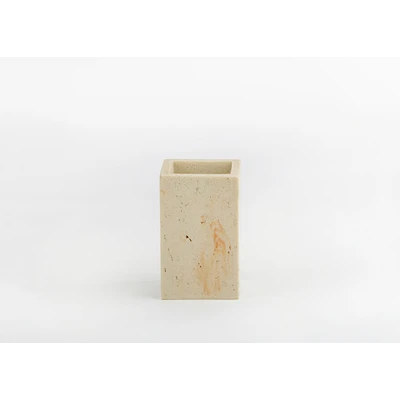 Manamo Fiona Toothpaste Dispenser Polyresin Stone Color  6.6x6.6x10.4 cm