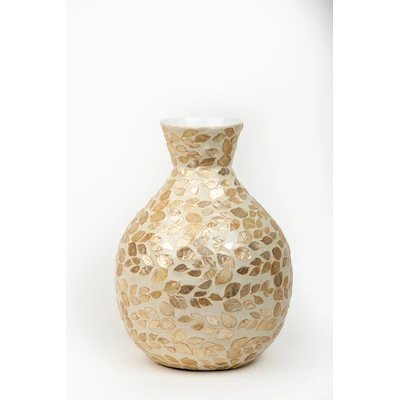 Manamo Luisa Vase Bamboo/ Pearl  Gold 30x28 cm