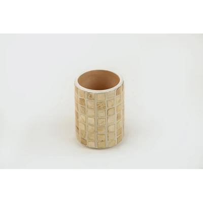 Manamo Loren Toothbrush Holder MDF / Pearl Champagne 7.5x10 cm