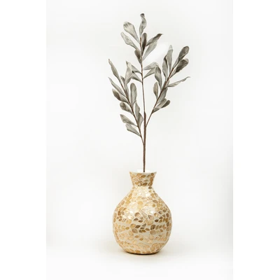 Manamo Leaves Branch Artificial Flower  Grey  103 cm