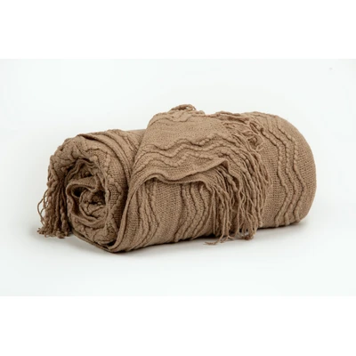 Manamo Zigzag Throw Acrylic Mocha 130x170 cm