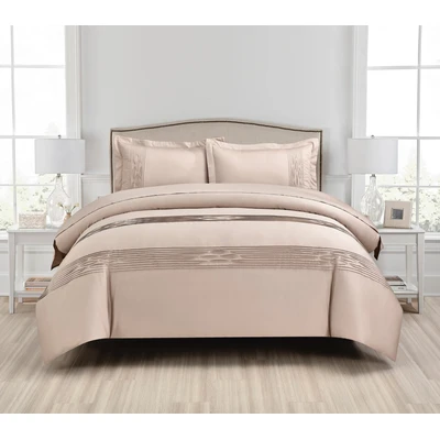 Manamo Zora Bed Linnen Set  Saten Embroidered Light Blue Double200x220 cm+240x260 cm+50x70 cm(2)