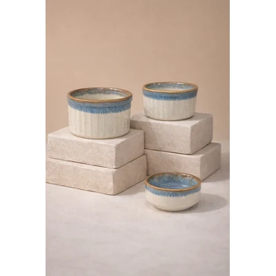 Manamo Luna Suffle Bowl Ceramiic Indigo  9 cm