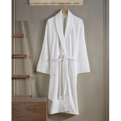 Manamo Jess Shawl Collar Bathrobe Cotton Cream L/XL