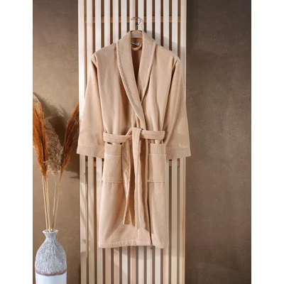 Manamo Petran Shawl Collar  Microcotton Bathrobe Camel 2XL/3XL